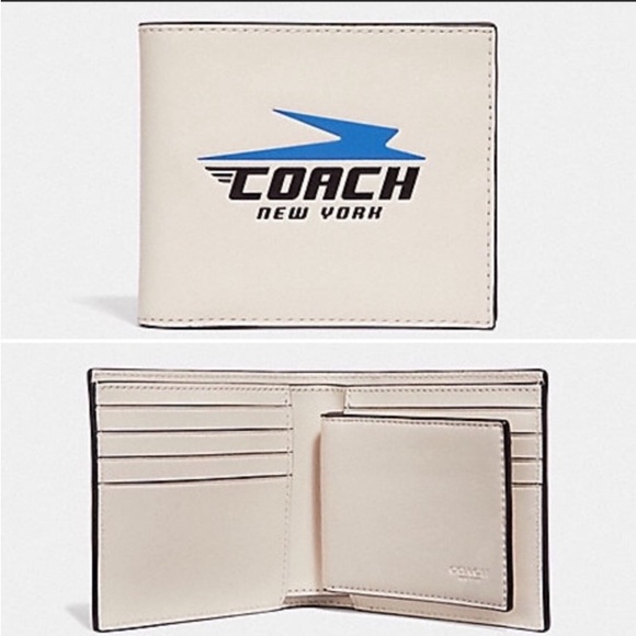 NWT Coach 3 in 1 Leather Wallet with Coach Motif and ID Card Insert - Picture 1 of 13